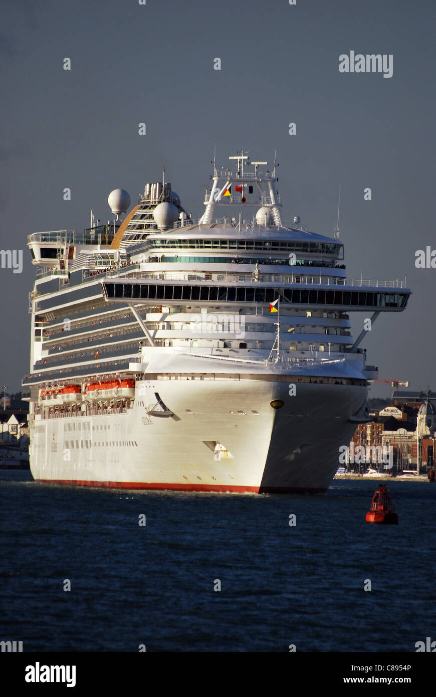 The P&O cruise ship Azura departs from Southampton on a cruise to Spain