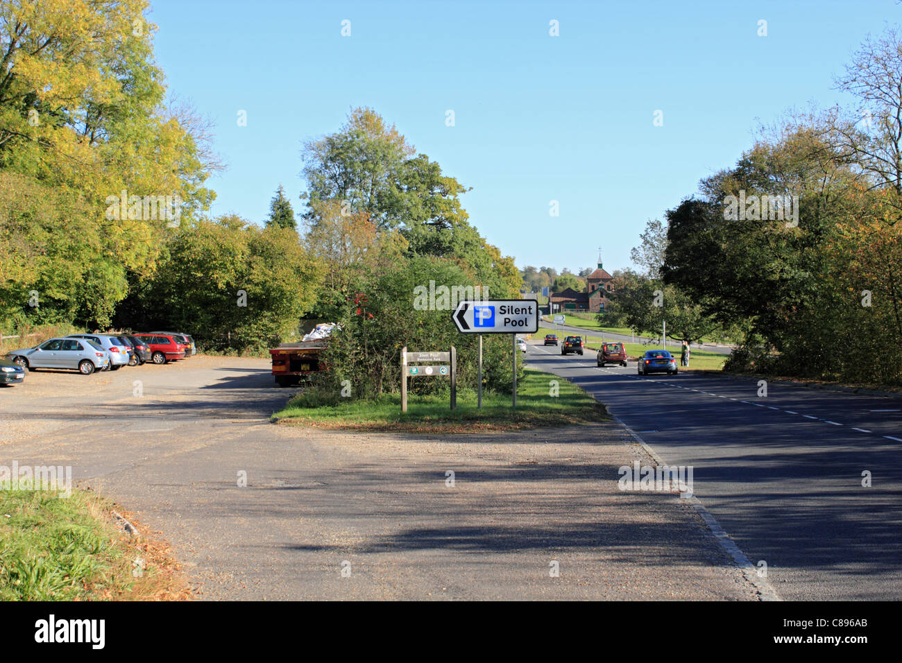 Silent Pool car park near Guildford Surrey England UK Stock Photo Alamy