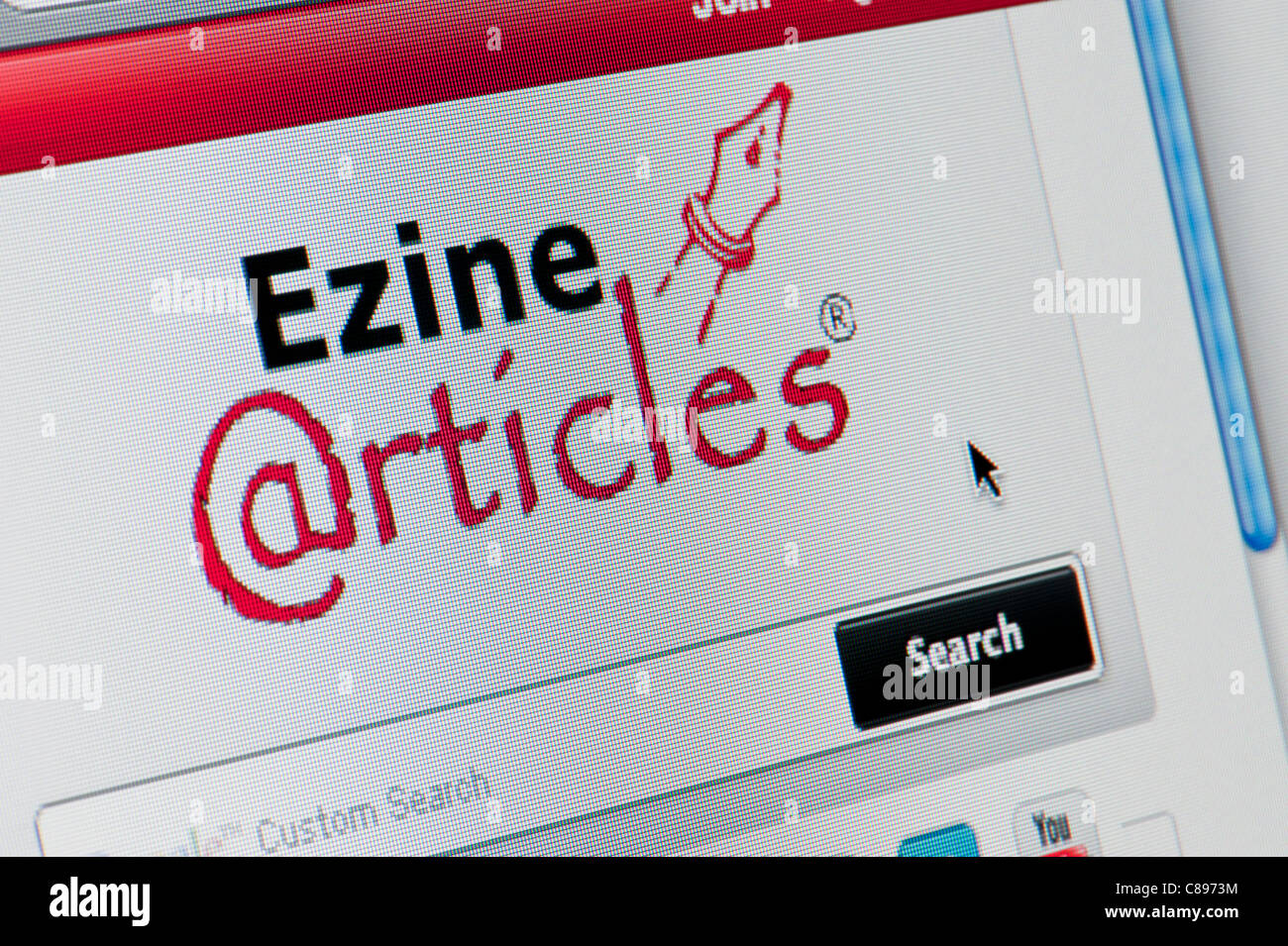 Close up of the Ezine Articles logo as seen on its website. (Editorial use only: print, TV, e-book and editorial website). Stock Photo