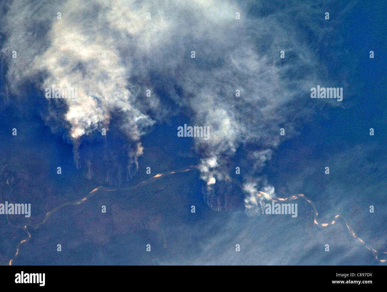 “Slash and burn” in the rainforest of South America Stock Photo