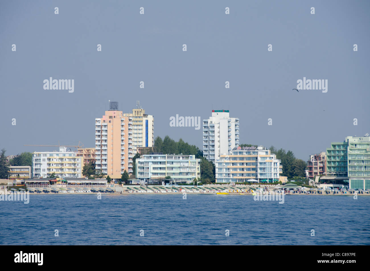 Bulgaria, Nessebur (aka Nessebar or Nesebar). Sunny Beach, resort area ...