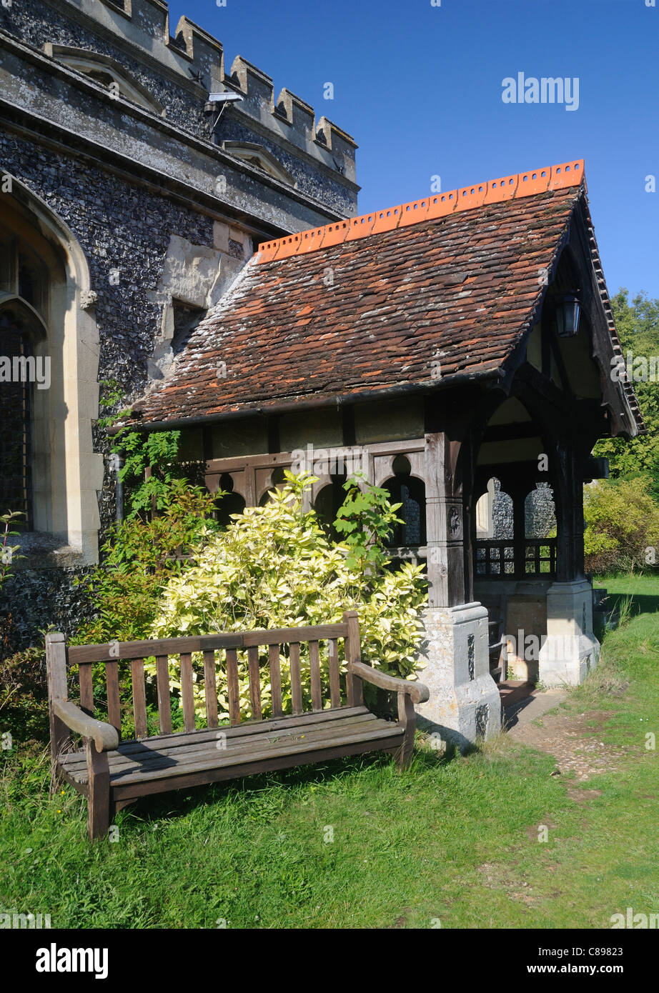 The porch of the Church of St. Mary, in King's Walden, Hertfordshire
