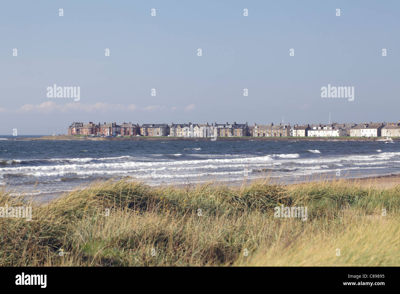 South Beach in the seaside town of Troon, Ayrshire, Scotland, UK Stock