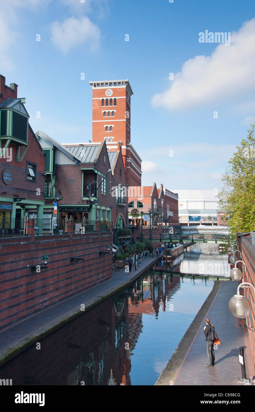 Birmingham canal and Brindley Place, Birmingham, West Midlands, UK Stock Photo