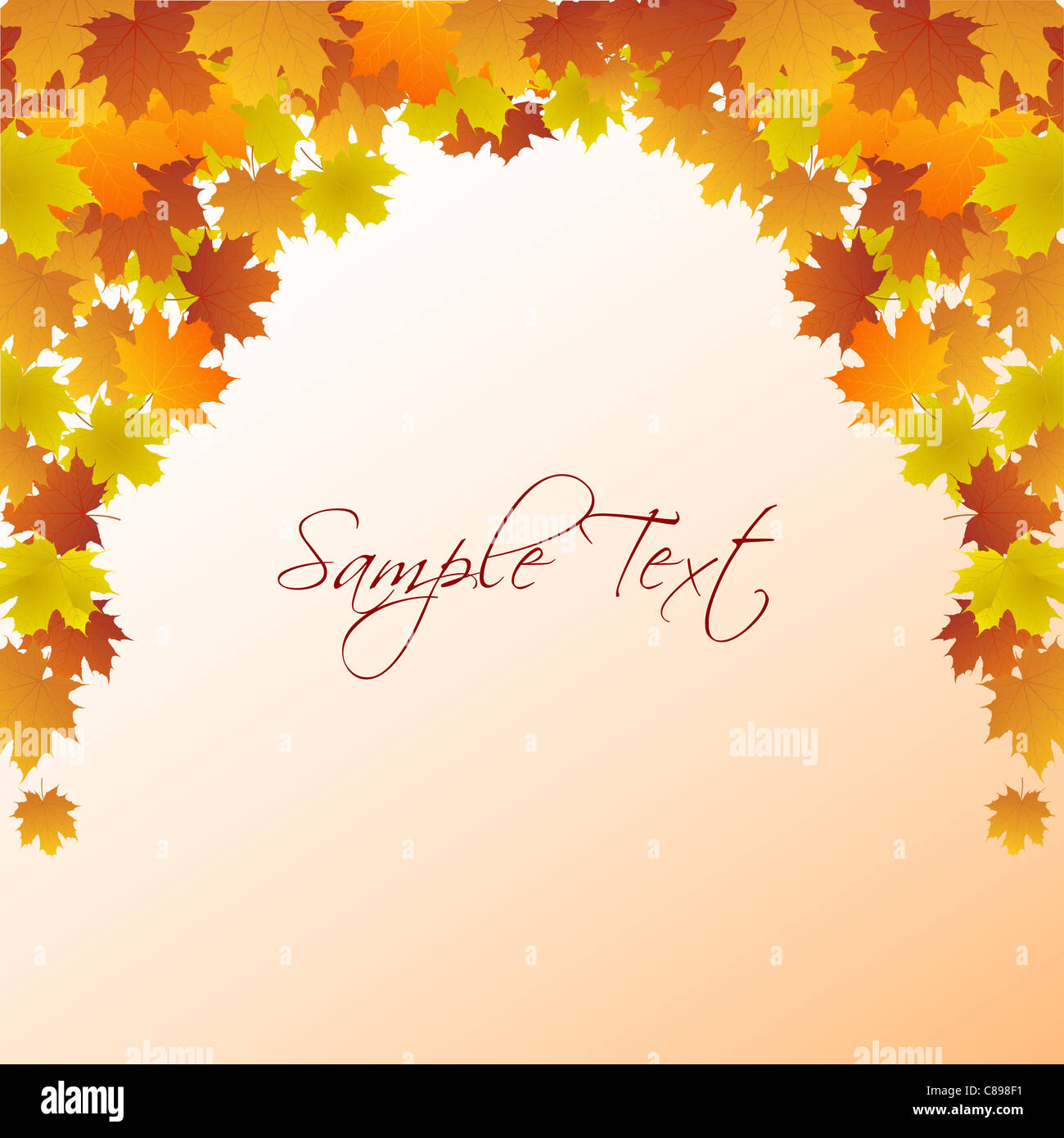 illustration of autumn card with maple leaves Stock Photo - Alamy