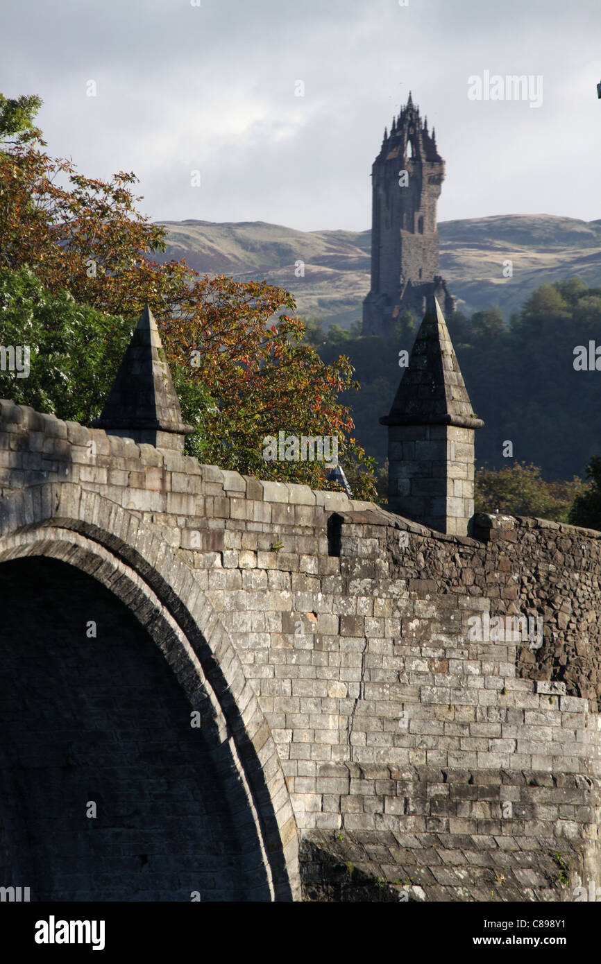 City of Stirling, Scotland. The early 16th century Stirling Old Bridge over the River Forth
