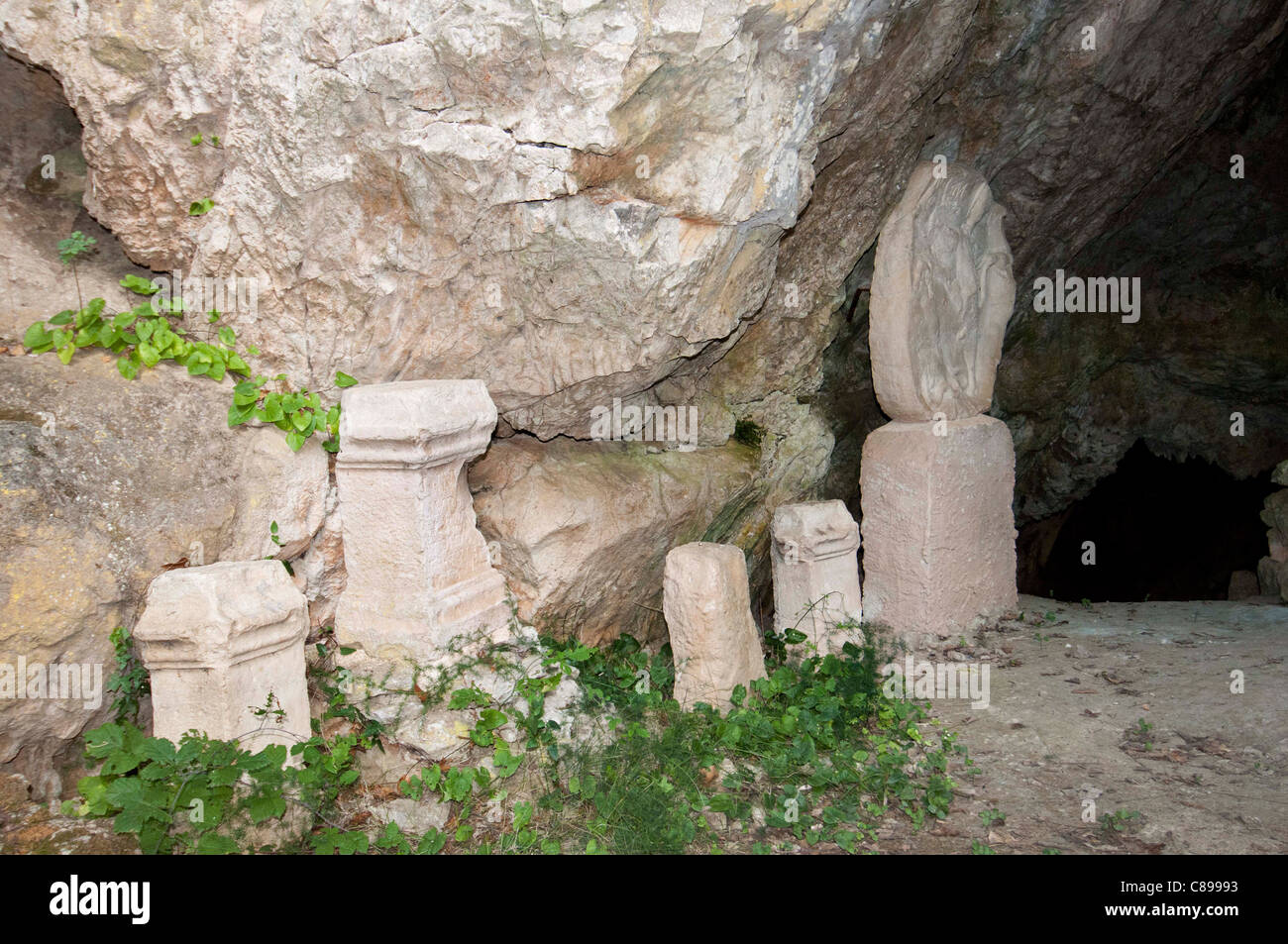 The Duino Mithraeum areological site Stock Photo