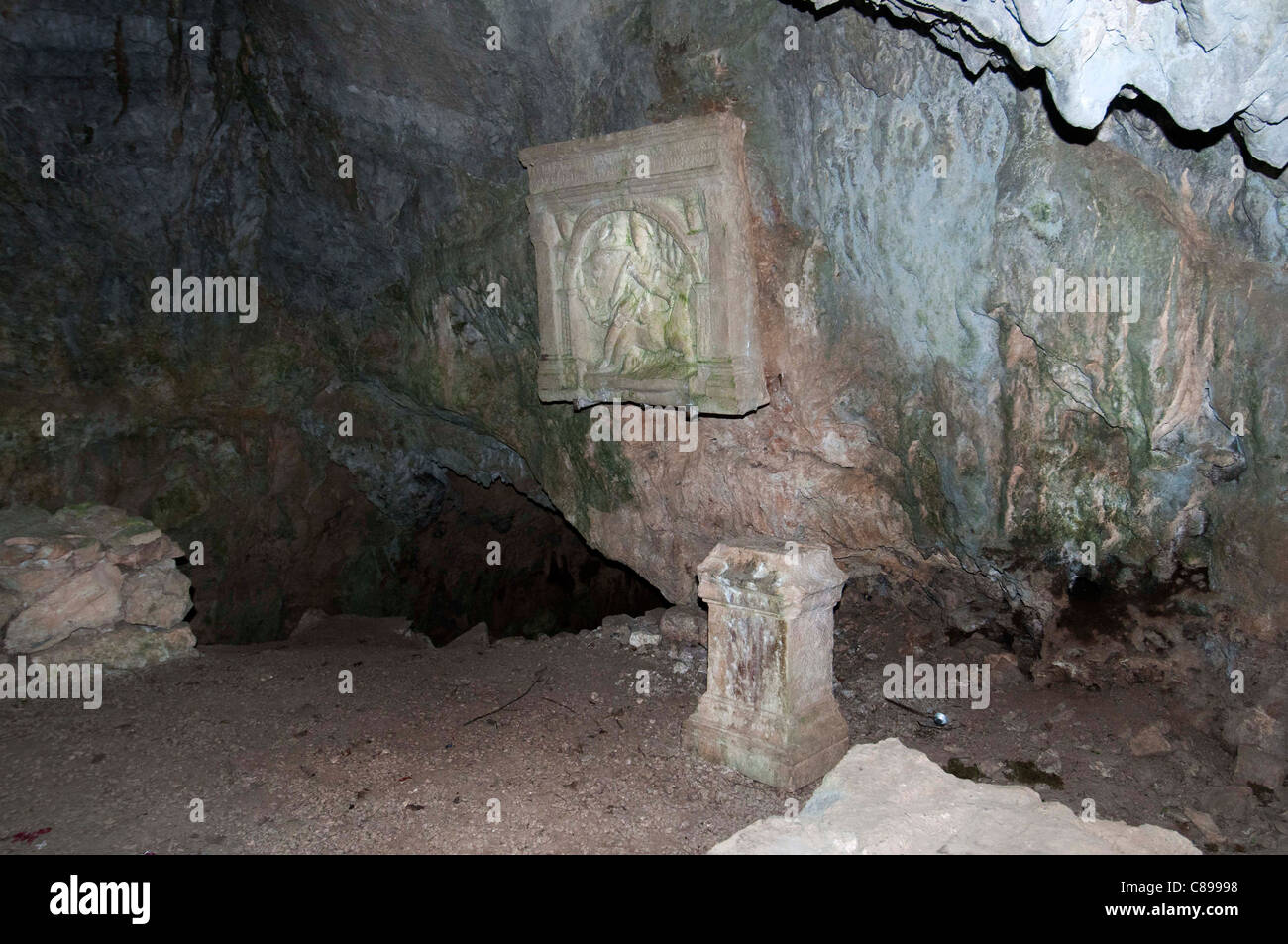 The Duino Mithraeum areological site Stock Photo