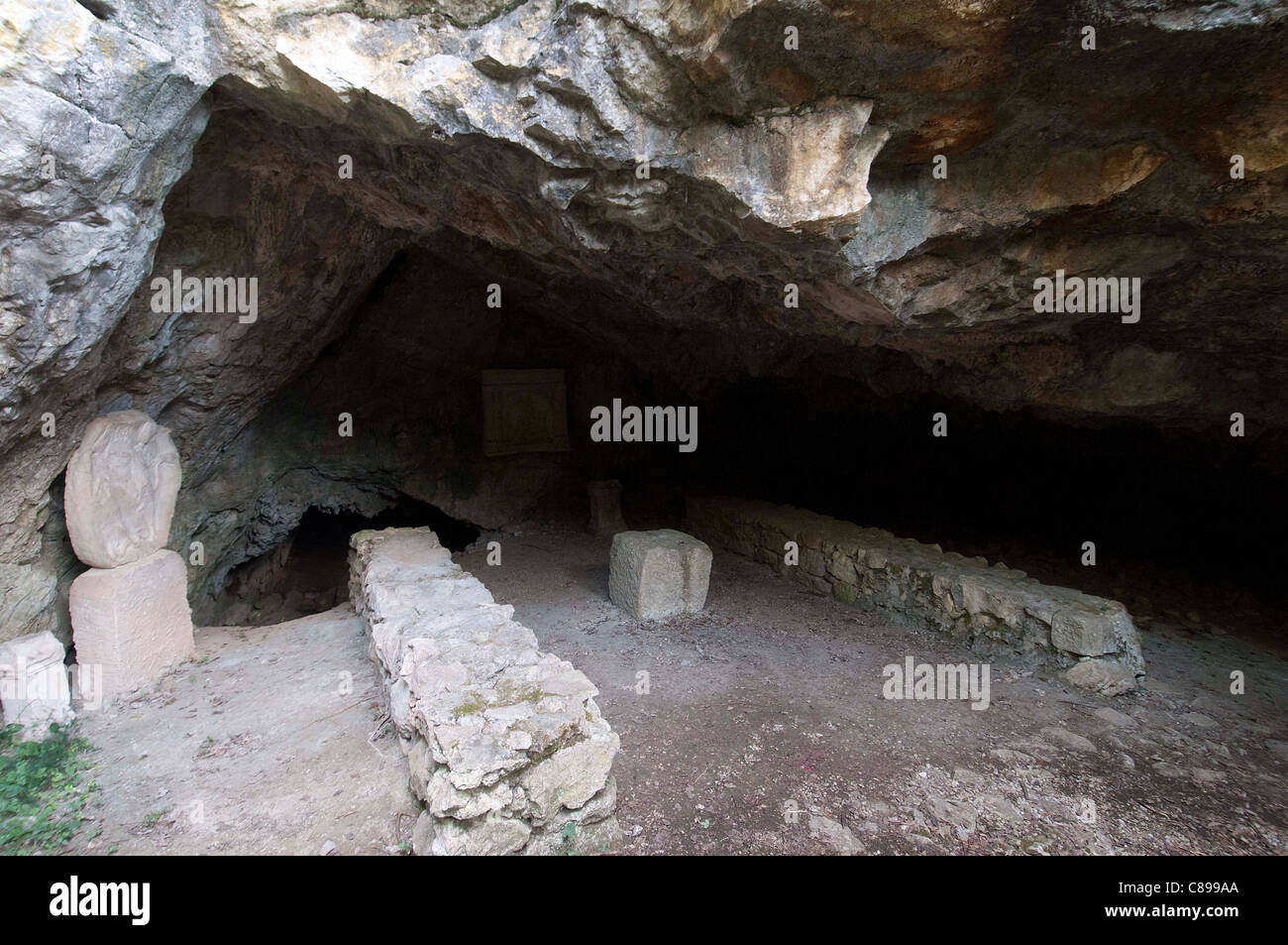 The Duino Mithraeum areological site Stock Photo