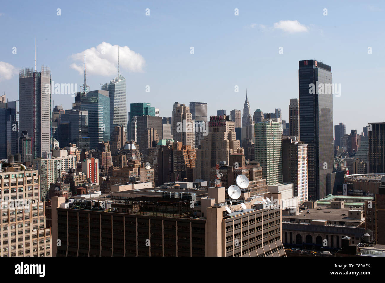 skycrapers and towers in manhattan skyline view Stock Photo