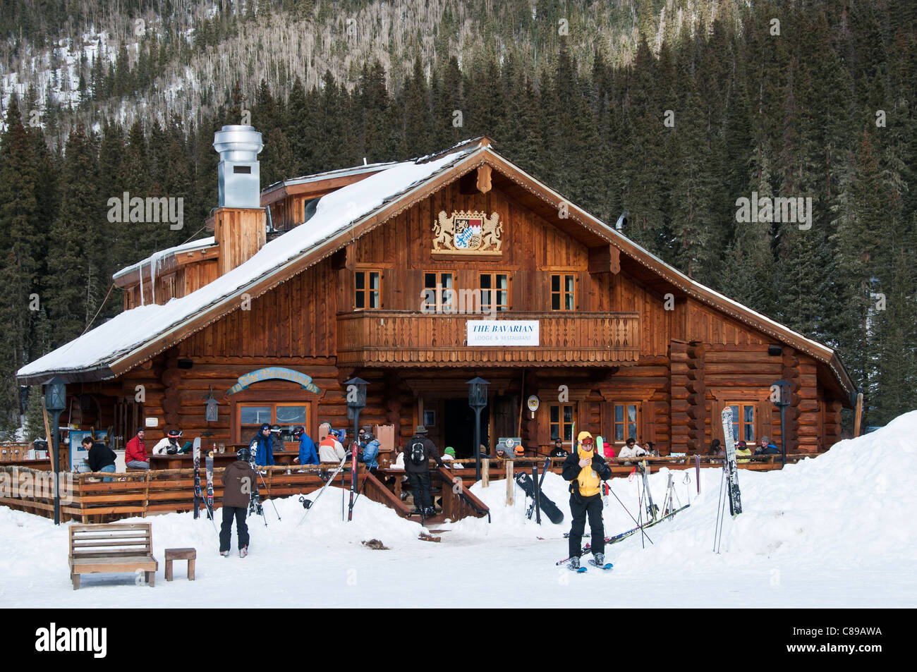 The Bavarian Lodge, Taos Ski Valley Ski Area, Taos Ski Valley, New Mexico. Stock Photo