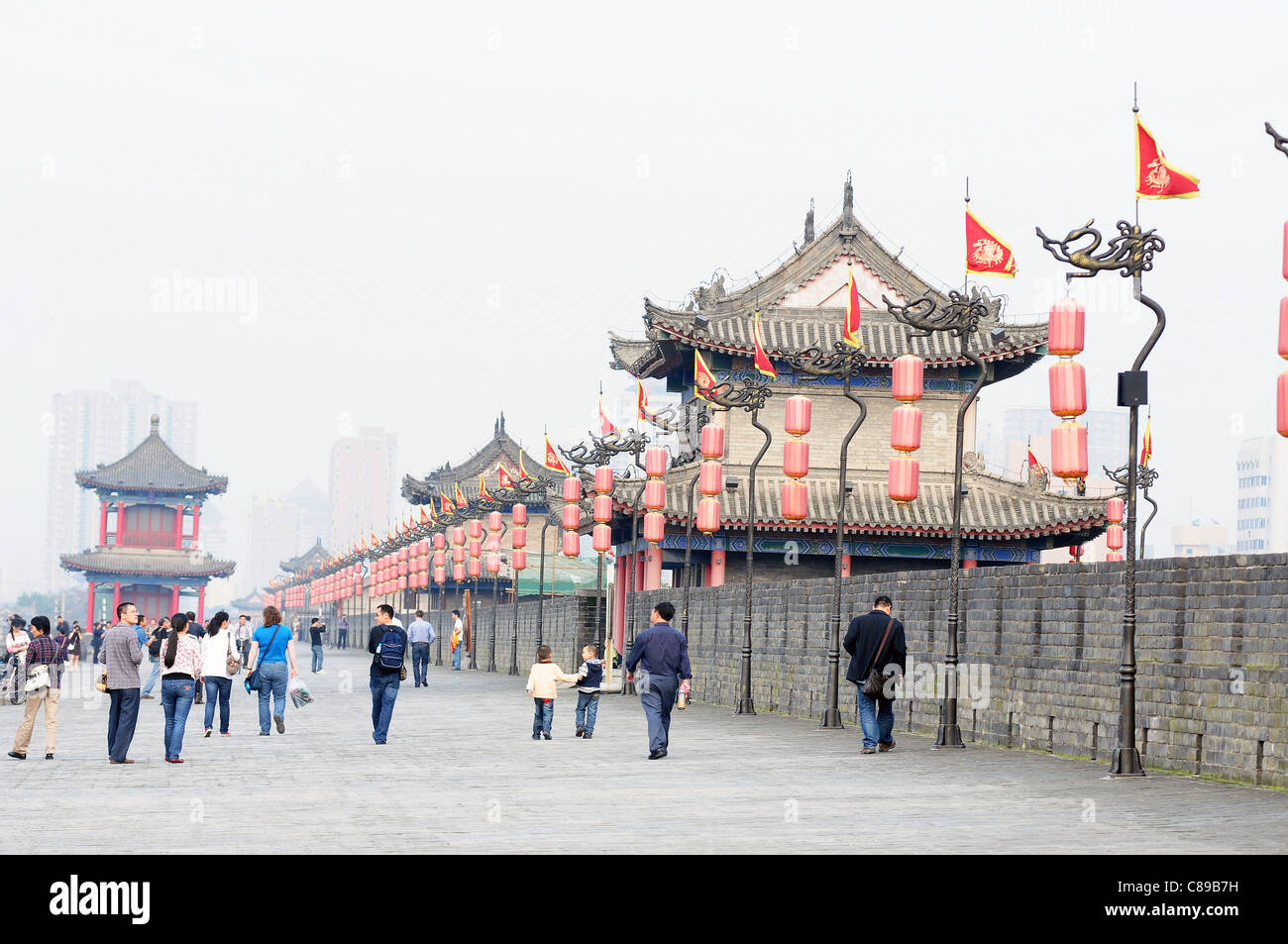 Ancient city wall of Xian, China Stock Photo - Alamy
