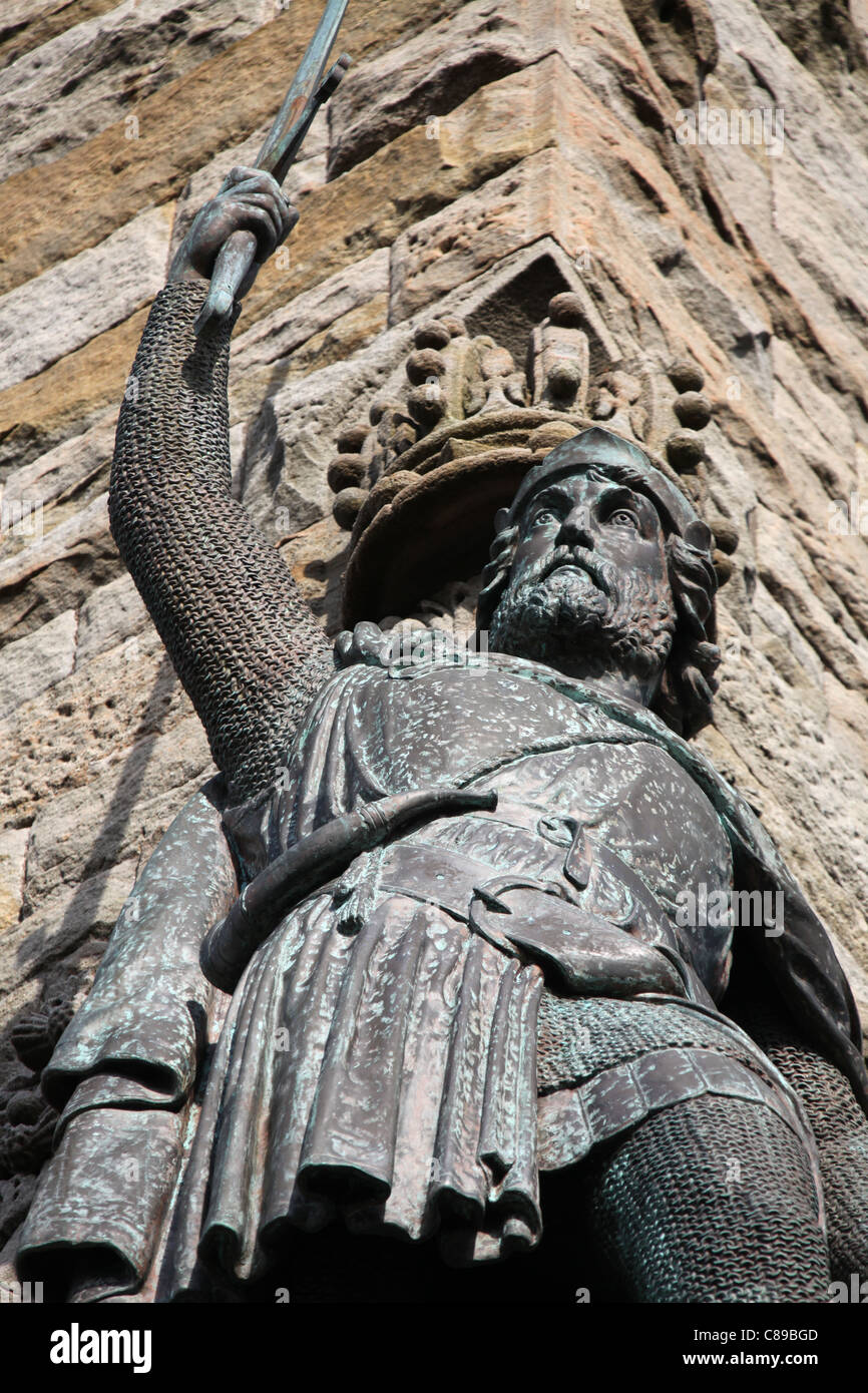 City of Stirling, Scotland. Close up view of William Wallace statue on