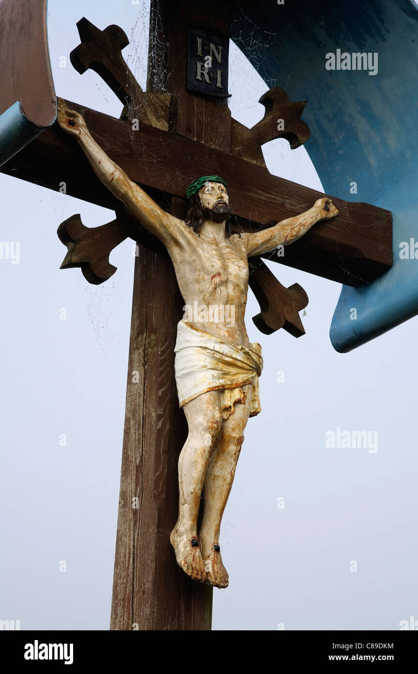 Germany, Bavaria, Close up of crucifix Stock Photo