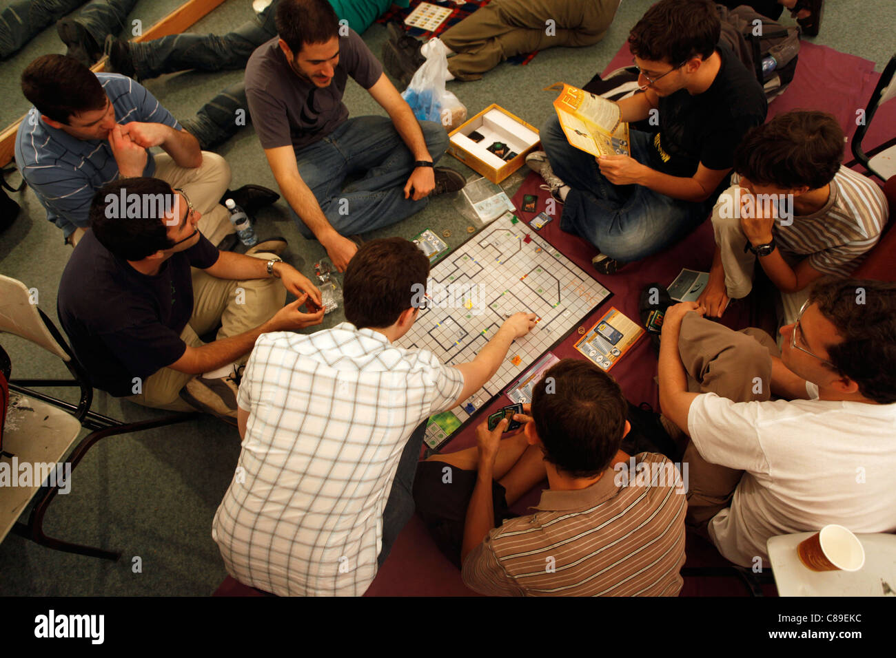 Gamers in Frag role-playing game (RPG) session Stock Photo