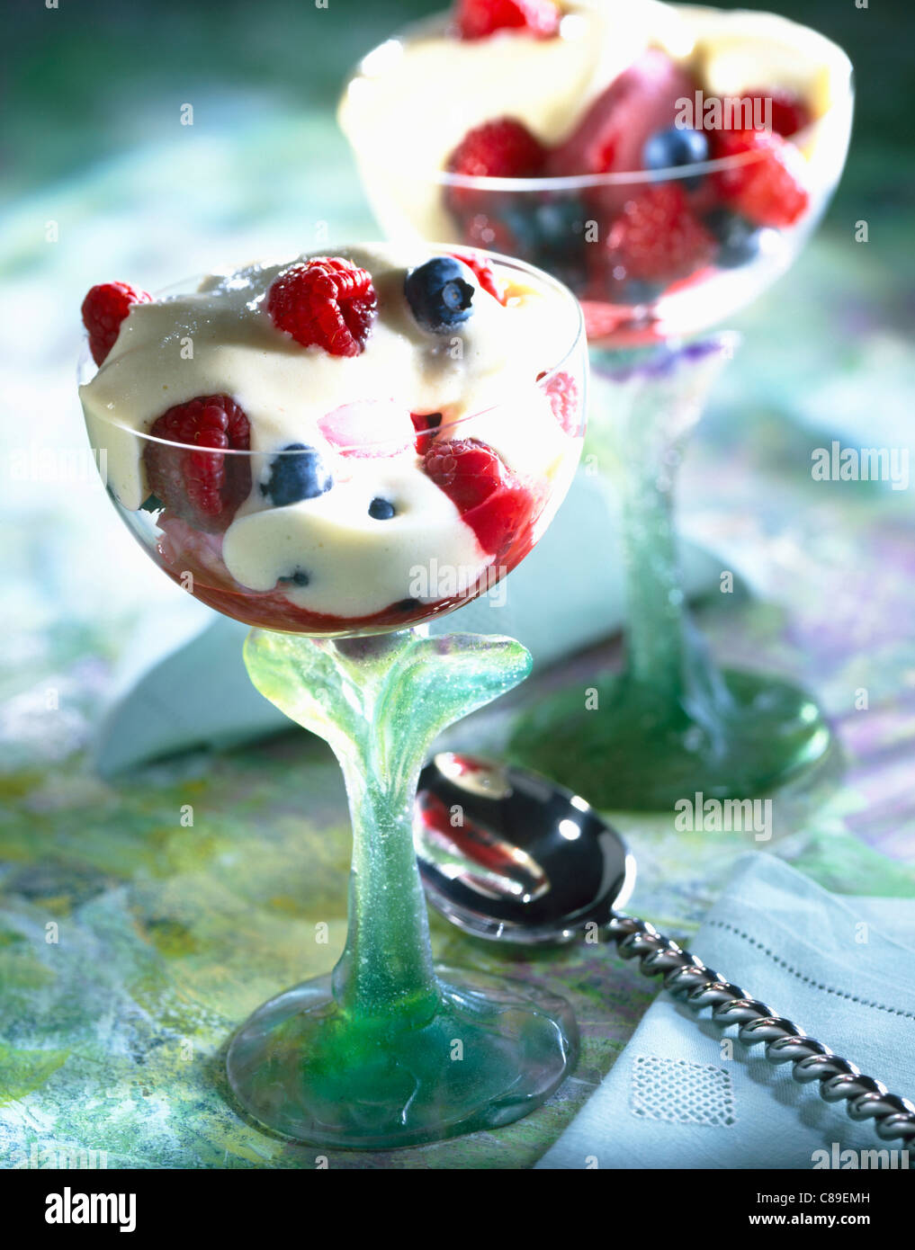 Summer fruit Sabayon dessert Stock Photo Alamy