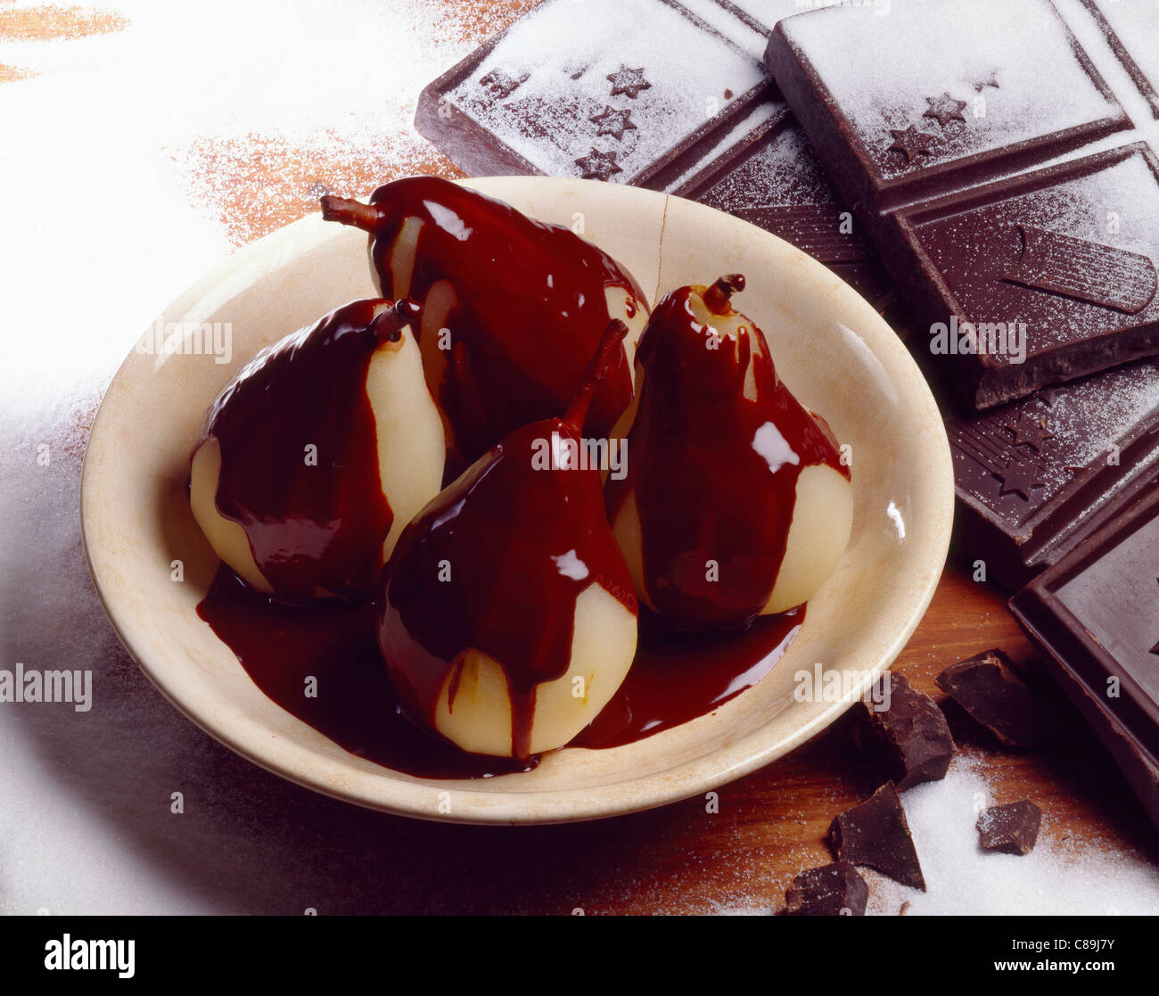 Belle Hélène pears Stock Photo Alamy