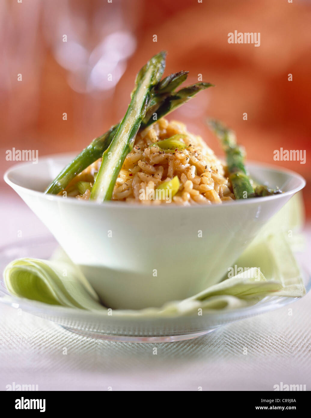 Lobster bisque risotto asparagus tips hires stock photography and images Alamy