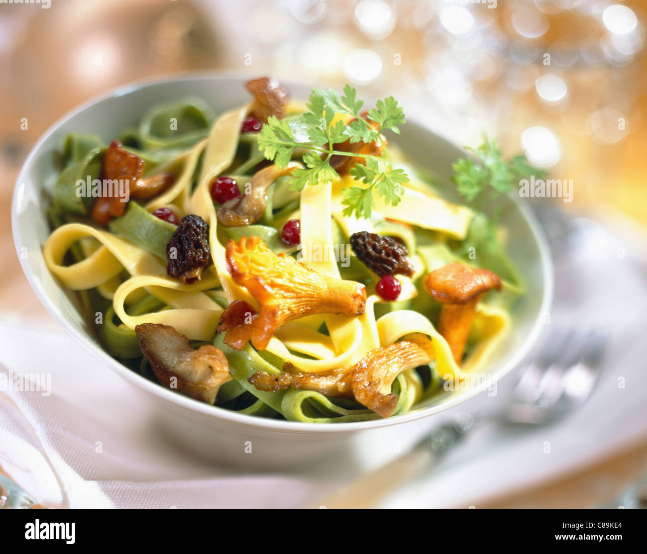 Pasta with mushrooms Stock Photo - Alamy