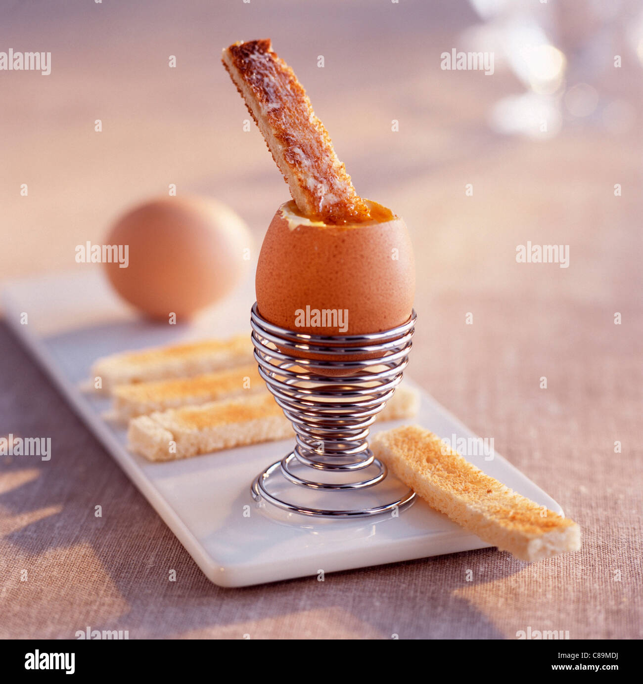 Boiled egg and soldiers Stock Photo Alamy