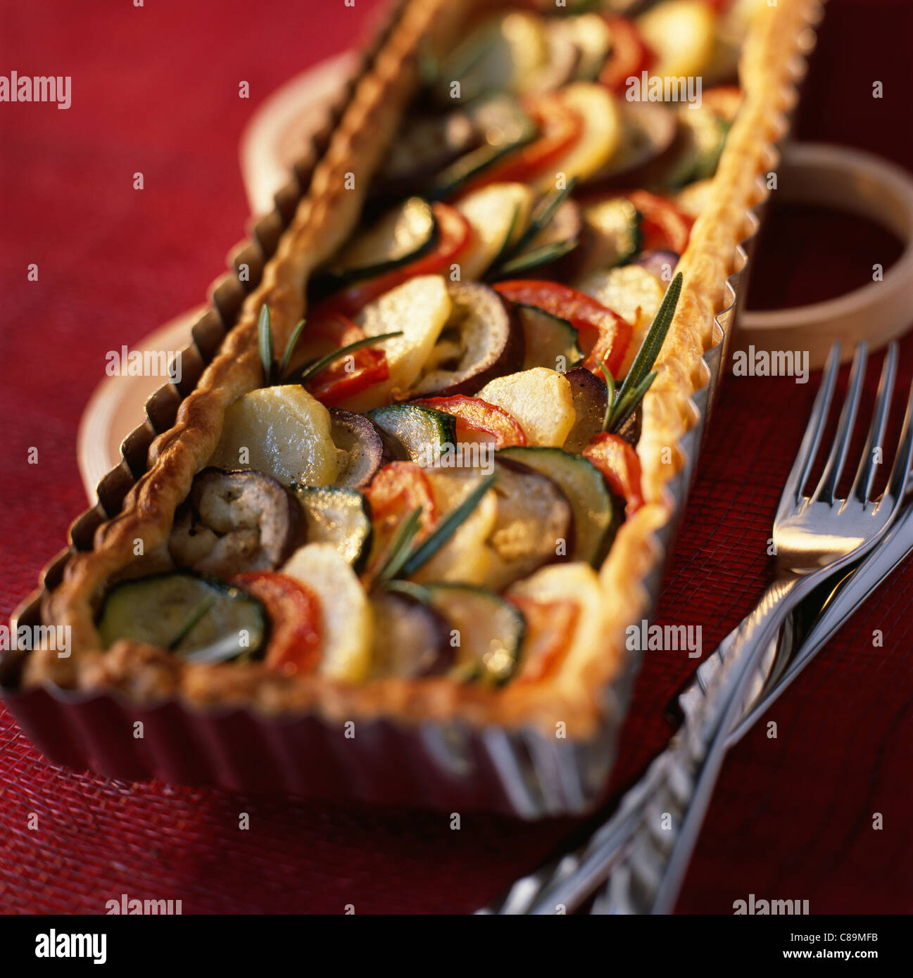 Eggplant,zucchini,potato and tomato savoury tart Stock Photo Alamy