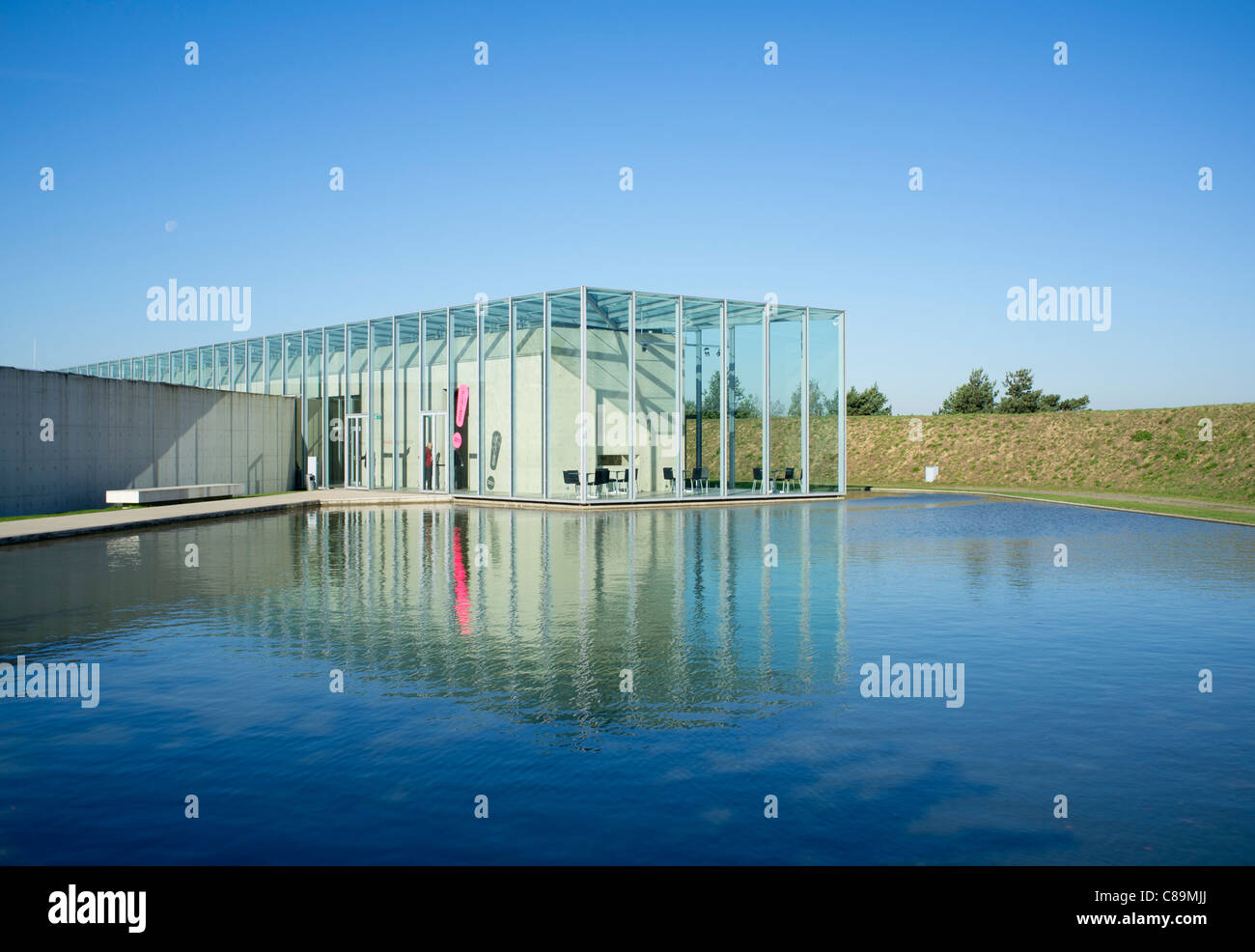 Langen Foundation art museum designed by Tadao Ando at Hombroich in Neuss in Germany Stock Photo