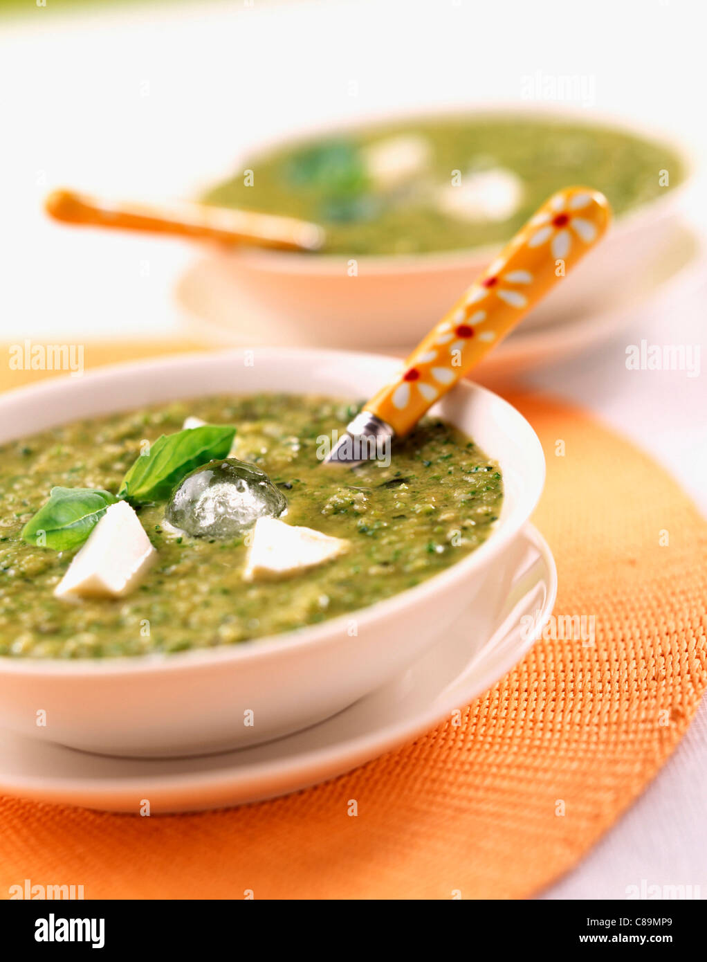 Chilled courgette soup Stock Photo Alamy