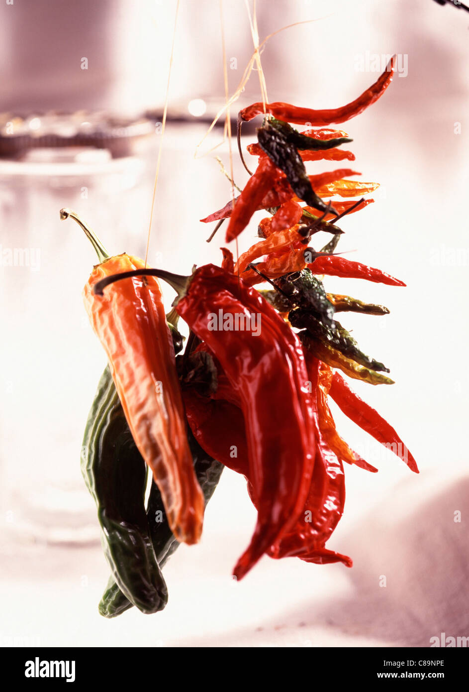 String of dried chili hi-res stock photography and images - Alamy