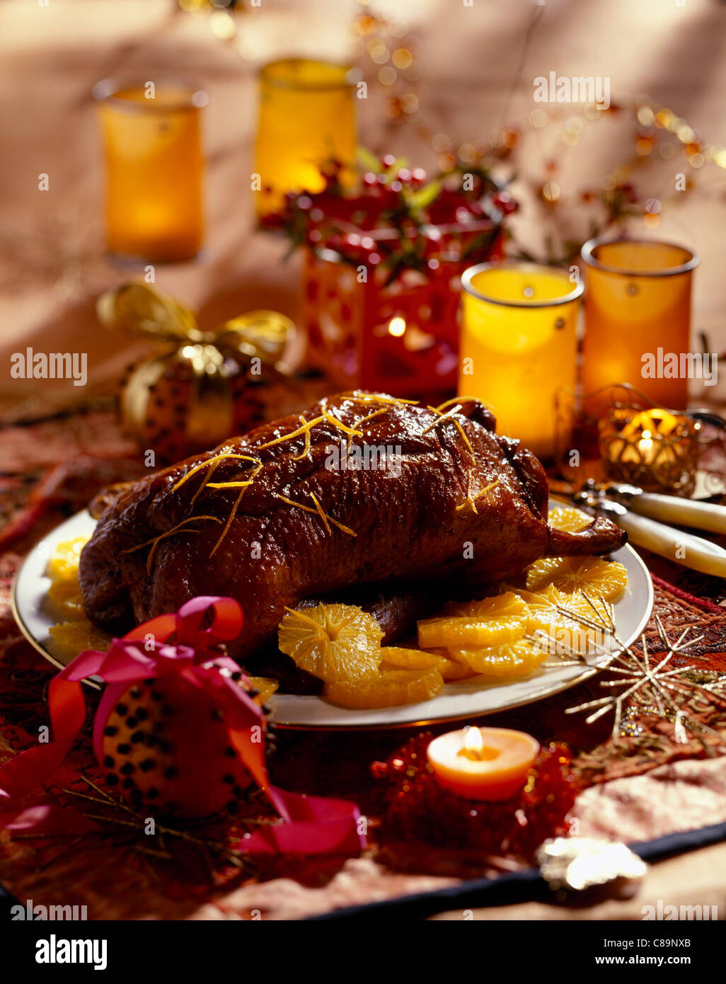 Duck glazed with honey and orange Stock Photo - Alamy