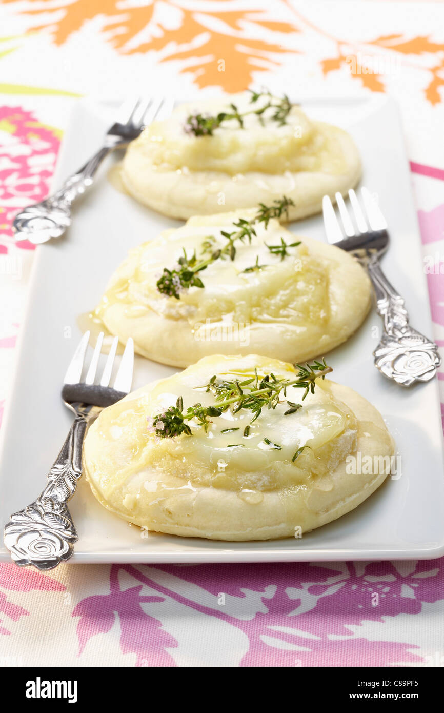 Goat's cheese Focaccia Stock Photo Alamy