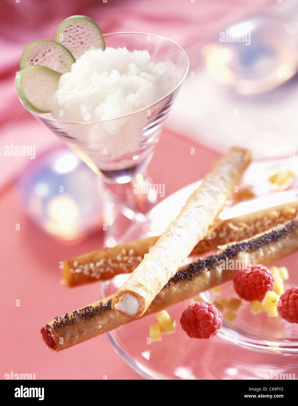 Apple granita with biscuits Stock Photo Alamy