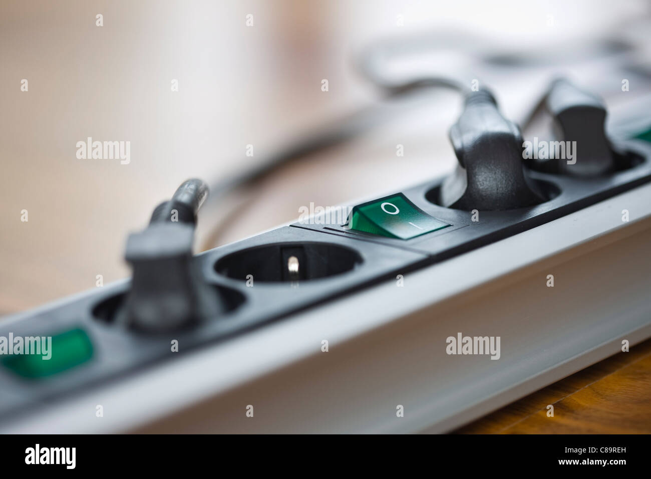 Close up of multiple socket outlet Stock Photo
