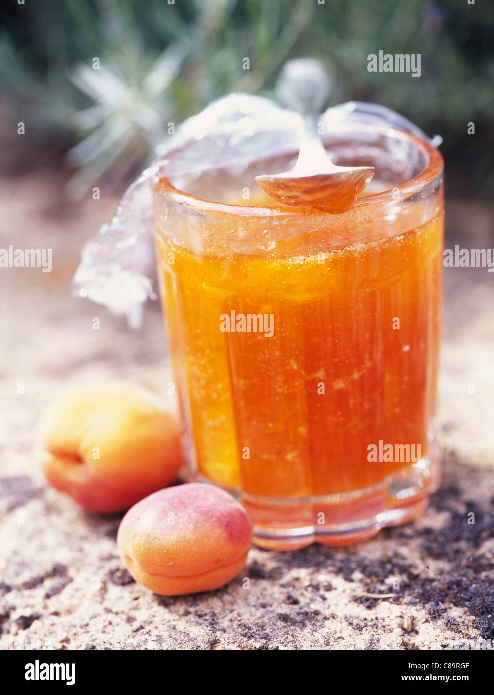 Apricot jam Stock Photo