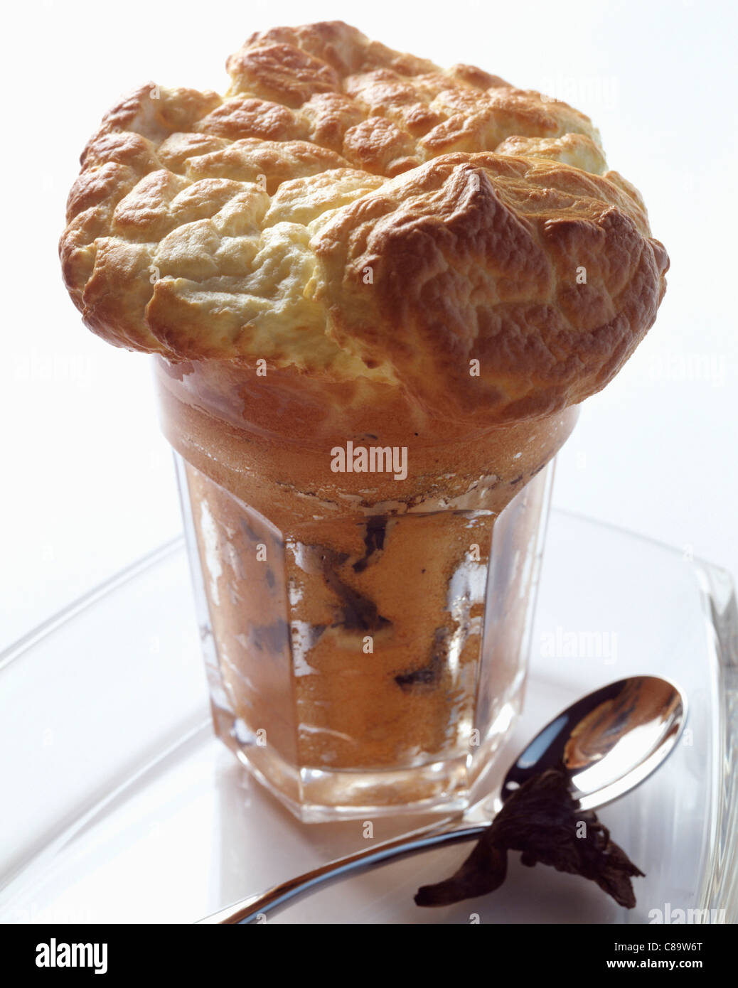 Trumpet of death mushroom soufflé Stock Photo Alamy