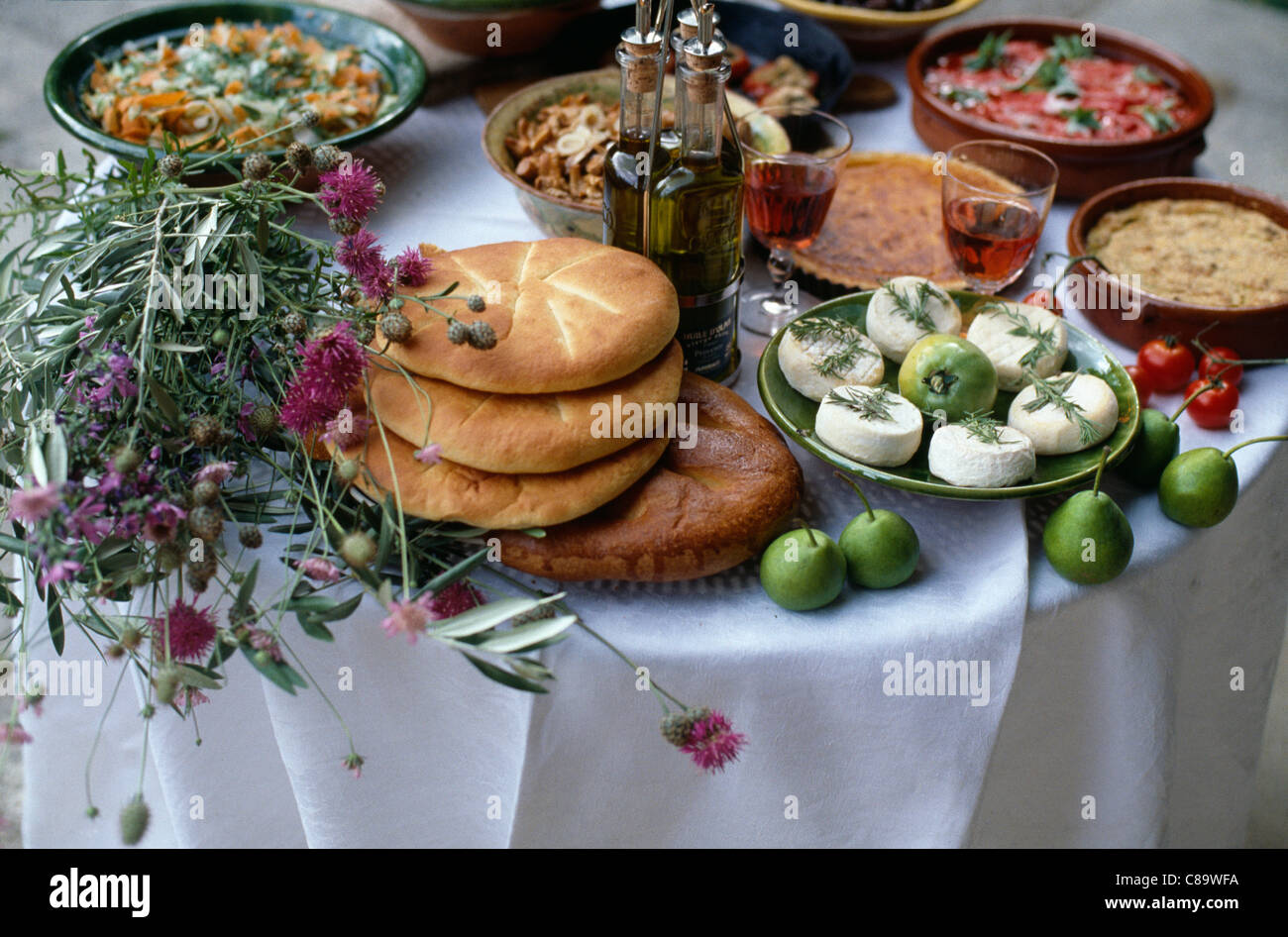 Table Of Mezzes Stock Photo Alamy