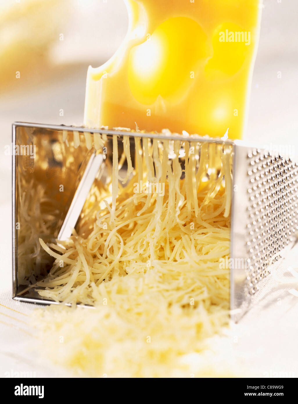 Grated Gruyère cheese Stock Photo Alamy