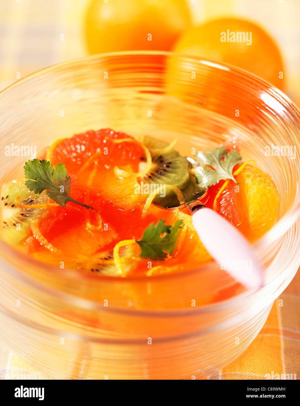 Citrus fruit soup Stock Photo