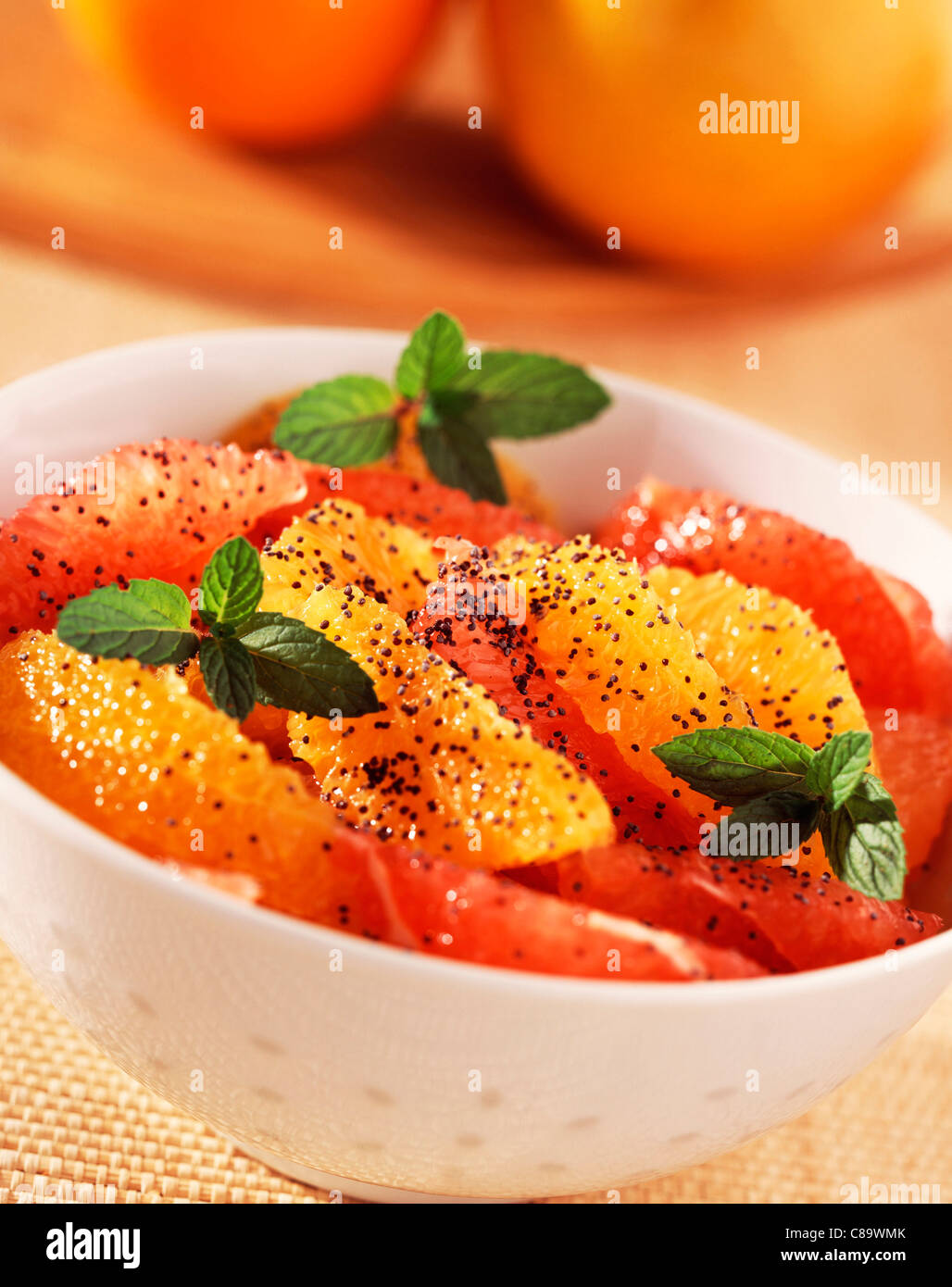 Citrus fruit with poppyseeds Stock Photo