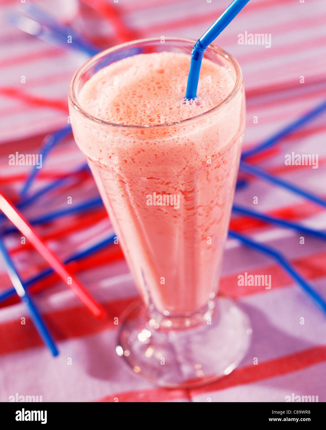 Strawberry milkshake Stock Photo