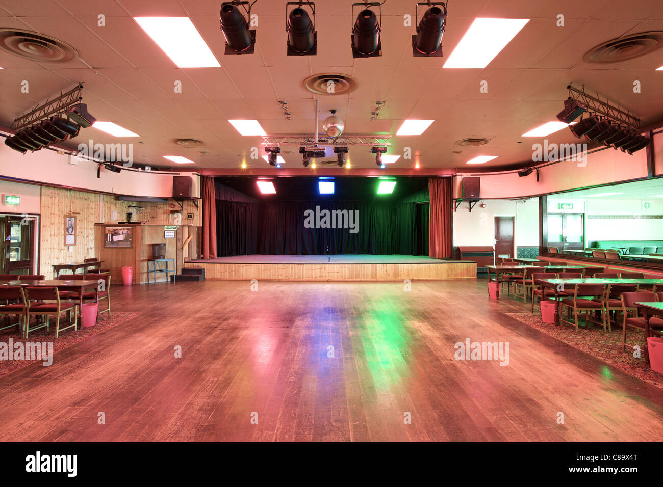 Interior of the concert room in BEADS Social Club in Middlesbrough, Teesside, UK Stock Photo