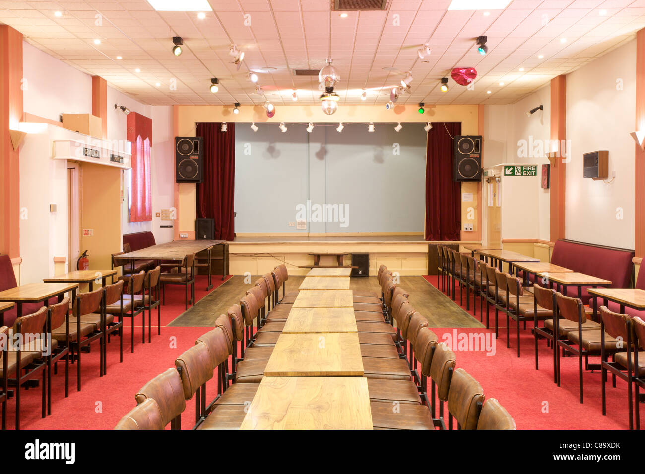 Interior of the Tynemouth & District Working Mens Club and Institute, England. Stock Photo