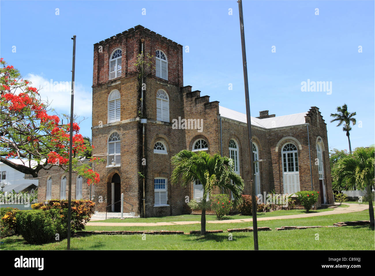 St John's Cathedral, the oldest anglican cathedral in Central America, begun 1812, Albert Street, Belize City, Belize, Caribbean Stock Photo