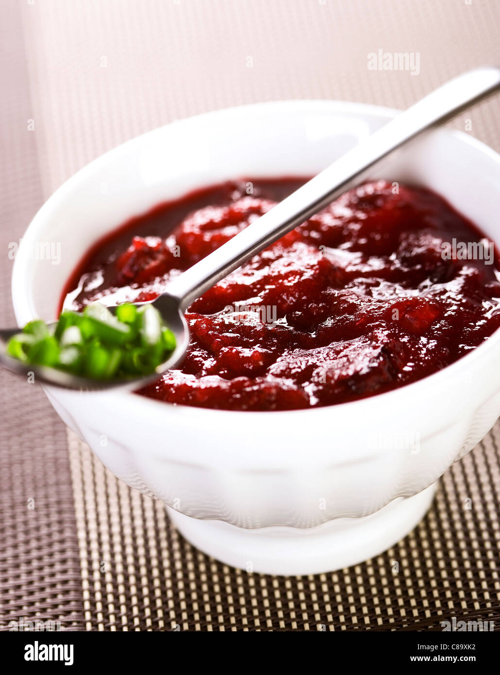 Chilled beetroot soup with chives Stock Photo - Alamy