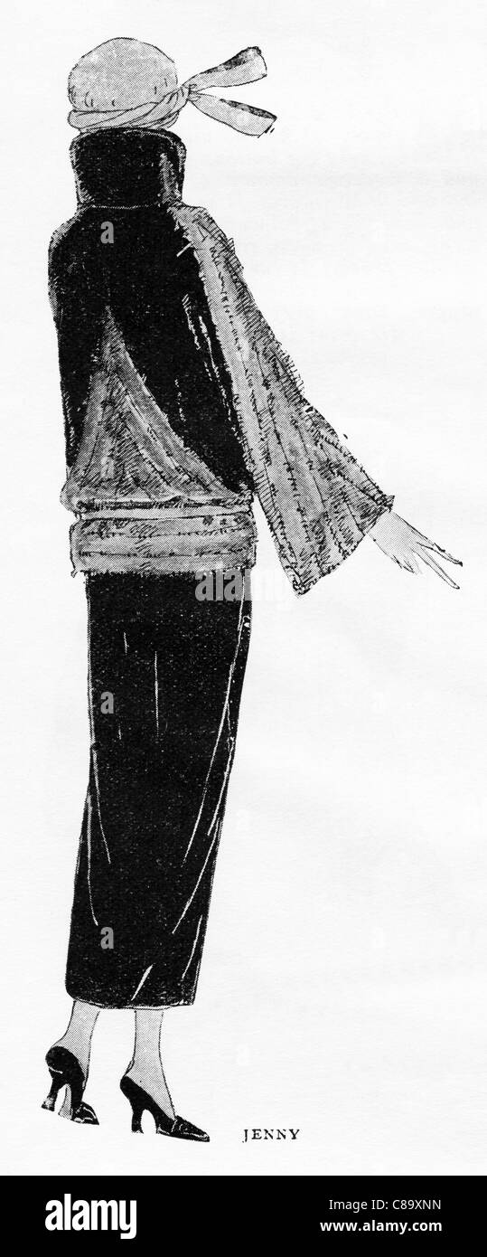Fashion illustration circa 1922. Women's clothes by French designer Jenny - Jeanne Adele Bernard (1872-1962) Stock Photo