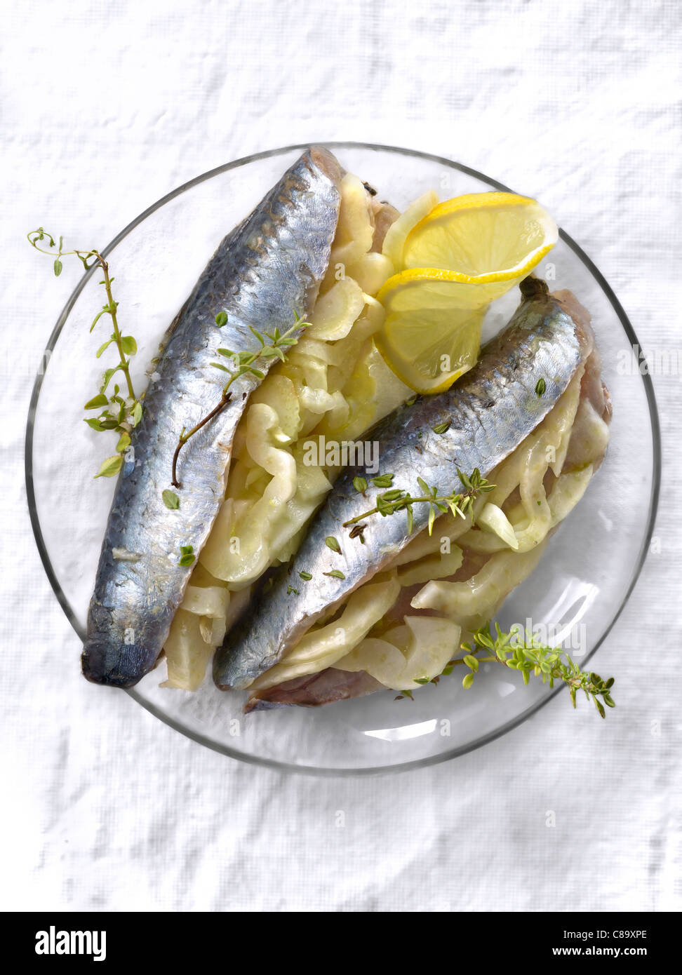 Marinated sardines with fennel Stock Photo Alamy