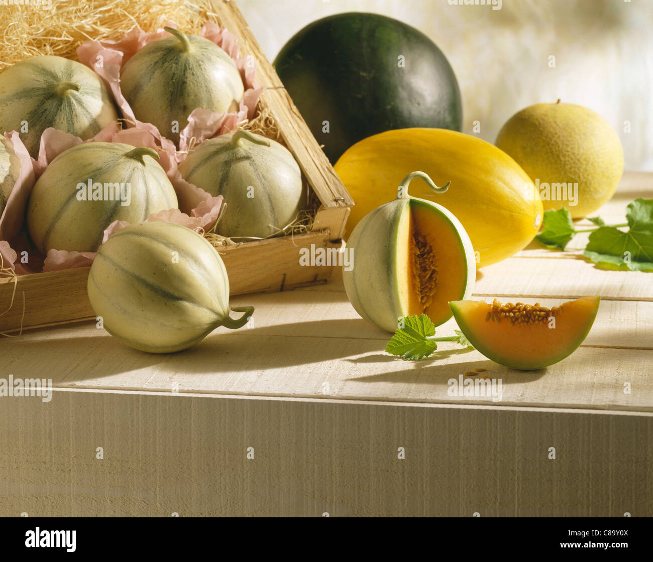 Melons and watermelons Stock Photo Alamy