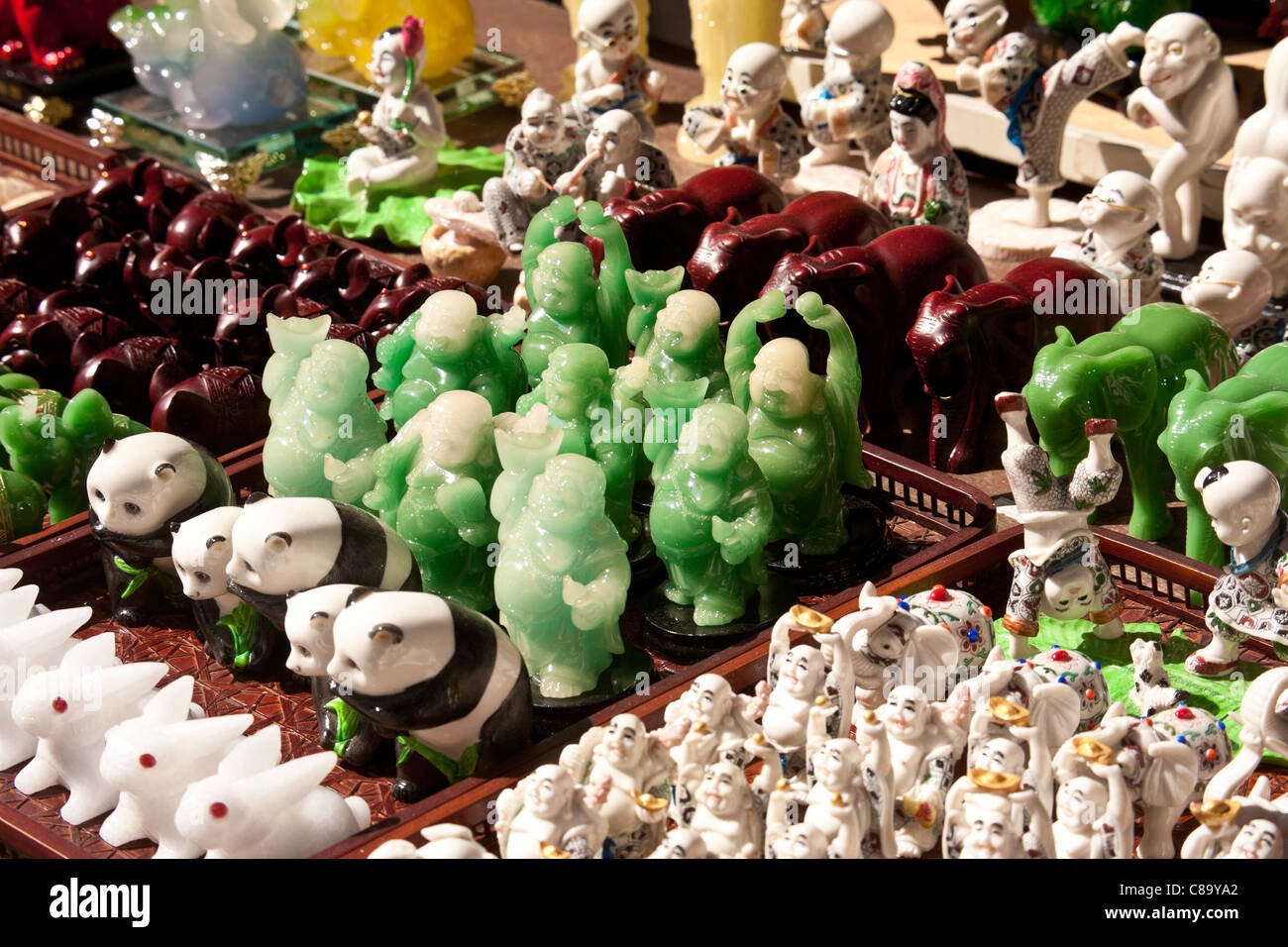 Jade Figure Display, Chinatown, NYC Stock Photo Alamy