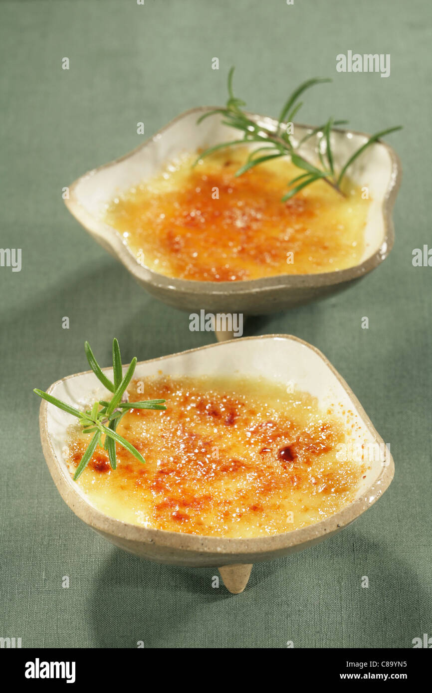 Goat's cheese Crème brulée Stock Photo Alamy