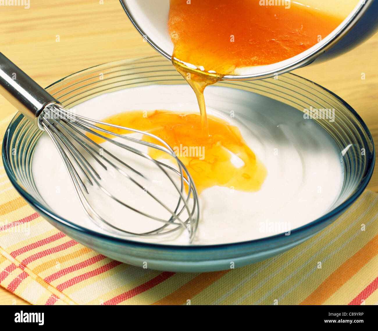 Frothy orange flavored mousse Stock Photo