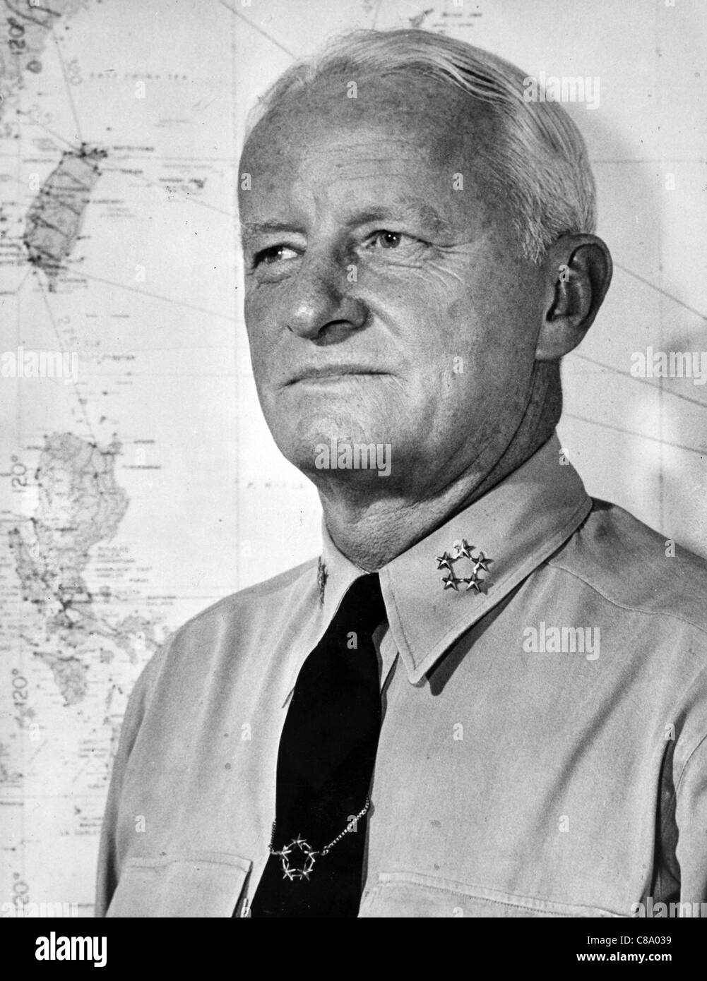 CHESTER NIMITZ (1885-1966) as the five star admiral and C-inC of the US Pacific Fleet Stock Photo